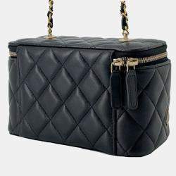 Pre Owned Chanel Black Lambskin Coco Casino Vanity Case