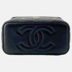 Pre Owned Chanel Black Lambskin Coco Casino Vanity Case