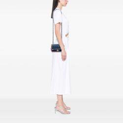 Pre Owned Chanel Blue Mini Rectangular Classic Denim Braided Single Flap