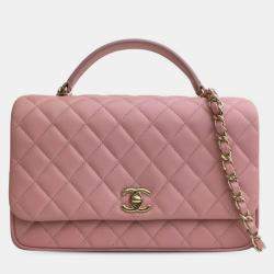 Pre Owned Chanel Pink Small Lambskin Citizen Chic Flap