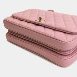 Pre Owned Chanel Pink Small Lambskin Citizen Chic Flap