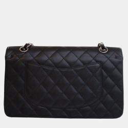 Pre Owned Chanel Black Medium Classic Caviar Double Flap