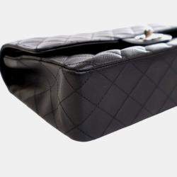 Pre Owned Chanel Black Medium Classic Caviar Double Flap