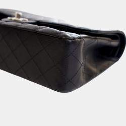 Pre Owned Chanel Black Medium Classic Caviar Double Flap
