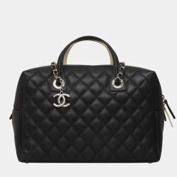 Pre Owned CC Quilted Bicolor Bowling Bag