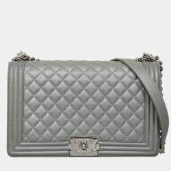 Pre Owned Caviar Leather New Medium Boy Bag