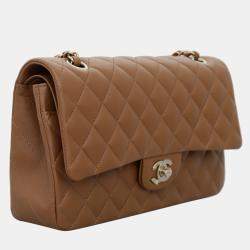 Pre Owned Lambskin Medium Classic Double Flap Bag