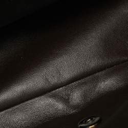 Pre Owned Chanel Dark Brown Quilted Caviar Leather Maxi Classic Single Flap Bag