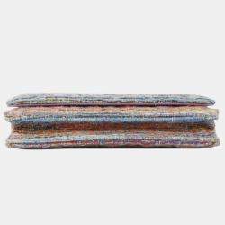 Pre Owned Chanel Multicolor CC Quilted Tweed Rainbow Hardware Wallet on Chain