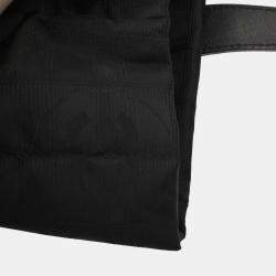 Pre Owned Chanel Black Jacquard Nylon Travel Line Tote Handbag
