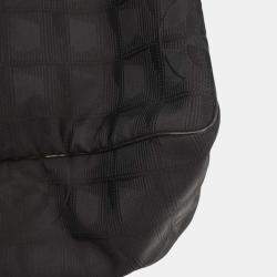Pre Owned Chanel Black Jacquard Nylon Travel Line Tote Handbag