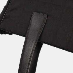 Pre Owned Chanel Black Jacquard Nylon Travel Line Tote Handbag