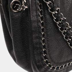 Pre Owned Chanel Black Calfskin Luxury Line Accordion Flap Handbag