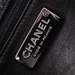 Pre Owned Chanel Black Calfskin Luxury Line Accordion Flap Handbag