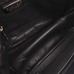 Pre Owned Chanel Black Calfskin Luxury Line Accordion Flap Handbag