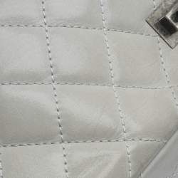 Pre Owned Chanel Pale Blue Quilted Shimmer Leather Classic 227 Reissue 2.55 Flap Bag