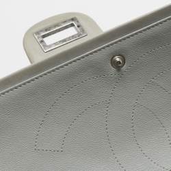 Pre Owned Chanel Pale Blue Quilted Shimmer Leather Classic 227 Reissue 2.55 Flap Bag