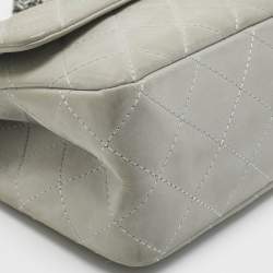 Pre Owned Chanel Pale Blue Quilted Shimmer Leather Classic 227 Reissue 2.55 Flap Bag