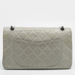 Pre Owned Chanel Pale Blue Quilted Shimmer Leather Classic 227 Reissue 2.55 Flap Bag