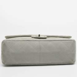 Pre Owned Chanel Pale Blue Quilted Shimmer Leather Classic 227 Reissue 2.55 Flap Bag