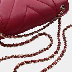 Pre Owned Chanel Mini Quilted Chevron Sheepskin Mademoiselle Vintage Flap