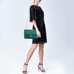 Pre Owned Chanel Green Chevron Leather Classic 226 Reissue 2.55 Flap Bag