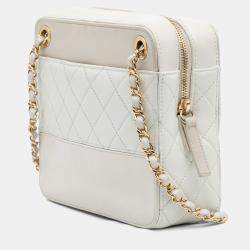 Pre Owned Chanel CC Quilted Lambskin Chain Crossbody