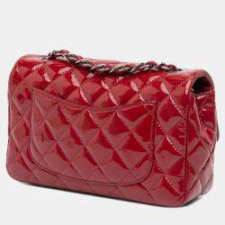 Pre Owned Chanel Mini Rectangular Classic Patent Single Flap