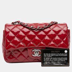 Pre Owned Chanel Mini Rectangular Classic Patent Single Flap