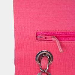 Pre Owned Chanel Pink Medium Classic Jersey Double Flap