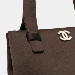 Pre Owned Chanel Brown CC Satin Handbag