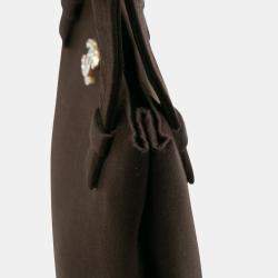 Pre Owned Chanel Brown CC Satin Handbag
