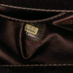 Pre Owned Chanel Brown CC Satin Handbag