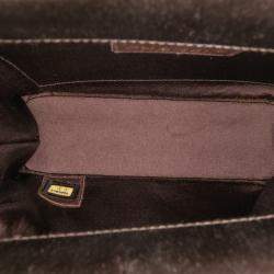 Pre Owned Chanel Brown CC Satin Handbag
