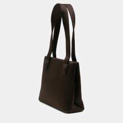 Pre Owned Chanel Brown CC Satin Handbag