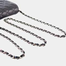 Pre Owned Chanel Black CC Quilted Lambskin Diamond Wallet On Chain