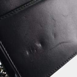 Pre Owned Chanel Black CC Quilted Lambskin Diamond Wallet On Chain