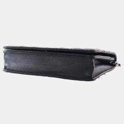 Pre Owned Chanel Black CC Quilted Lambskin Diamond Wallet On Chain