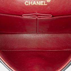 Pre Owned Chanel Black Small Classic Lambskin Double Flap