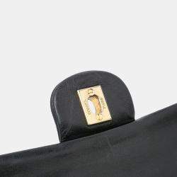 Pre Owned Chanel Black Small Classic Lambskin Double Flap