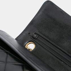 Pre Owned Chanel Black Small Classic Lambskin Double Flap
