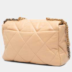 Pre Owned Chanel Brown Maxi Lambskin 19 Flap