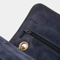 Pre Owned Chanel Navy Blue Reissue 2.55 Quilted Suede Double Flap 225