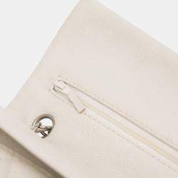 Pre Owned Chanel White Medium Classic Caviar Double Flap