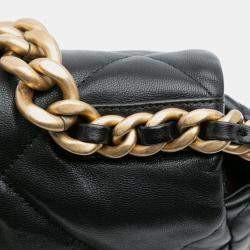 Pre Owned Chanel Black Large Lambskin 19 Flap