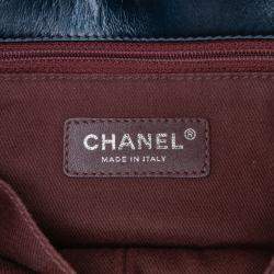 Pre Owned Chanel Blue Medium Quilted Glazed Calfskin Coco Pleats Flap