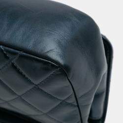Pre Owned Chanel Blue Medium Quilted Glazed Calfskin Coco Pleats Flap