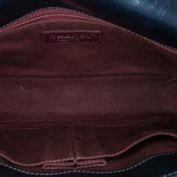 Pre Owned Chanel Blue Medium Quilted Glazed Calfskin Coco Pleats Flap