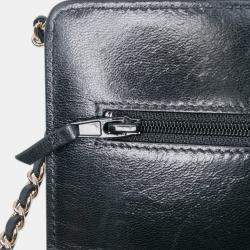 Pre Owned Chanel Black CC Quilted Calfskin Wallet on Chain