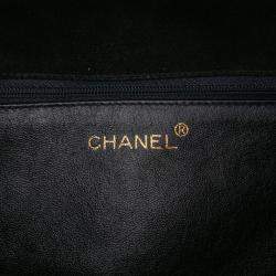 Pre Owned Chanel Black Quilted Suede Tassel Flap